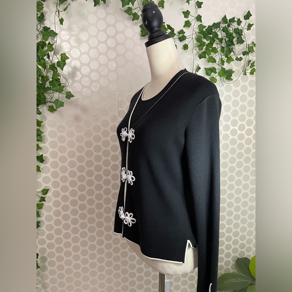 EVIE petite cardigan sweater black embroidered and tank top SIZE PS - Picture 15 of 17